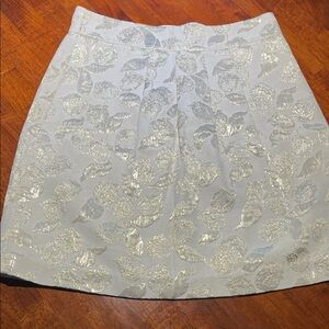 TIBI beige with gold embroidered Floral Skirt